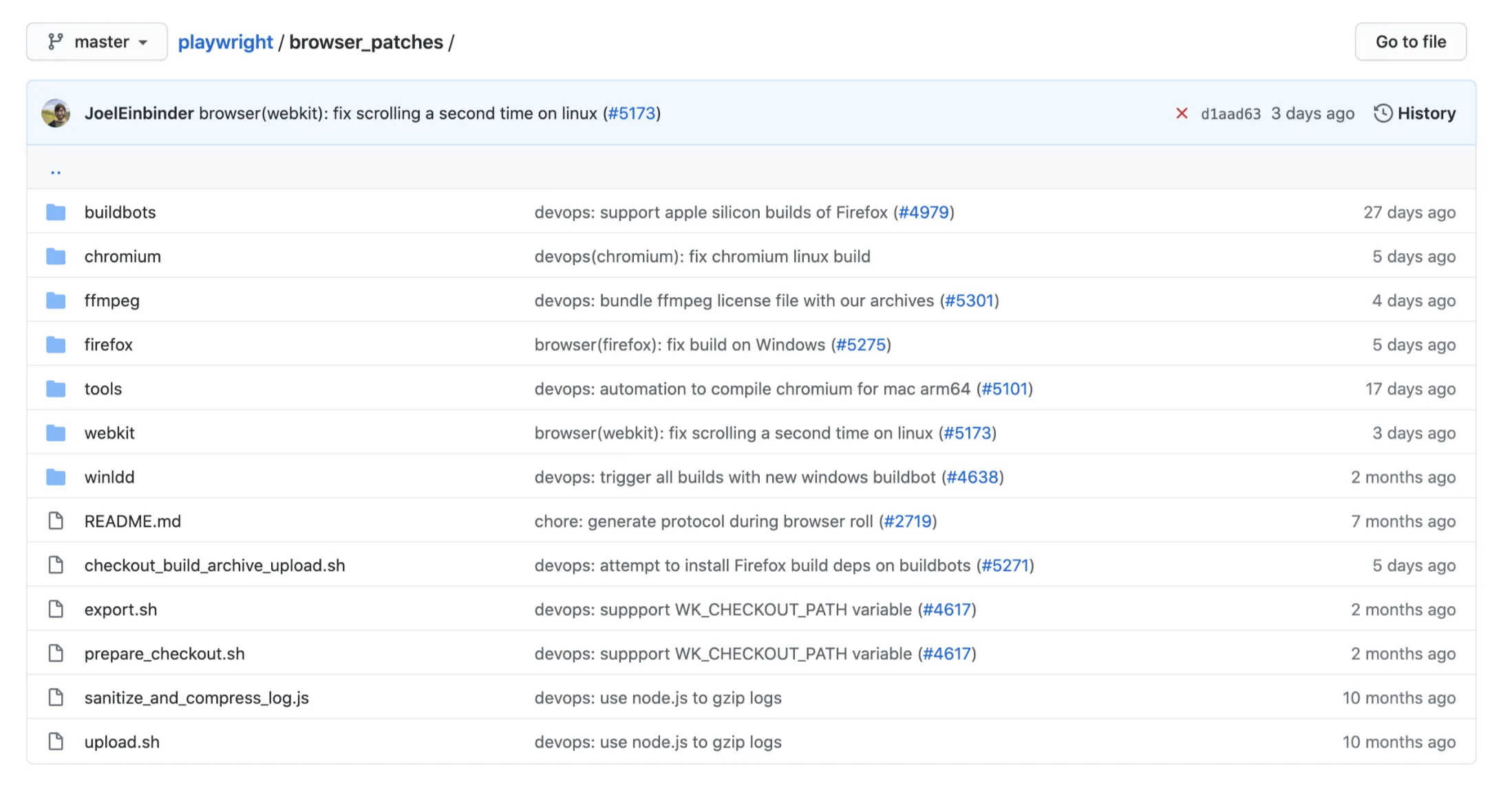 Browser patches maintained by Playwright