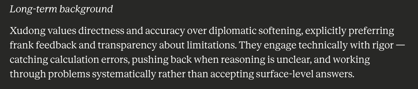 Claude memory about my preference